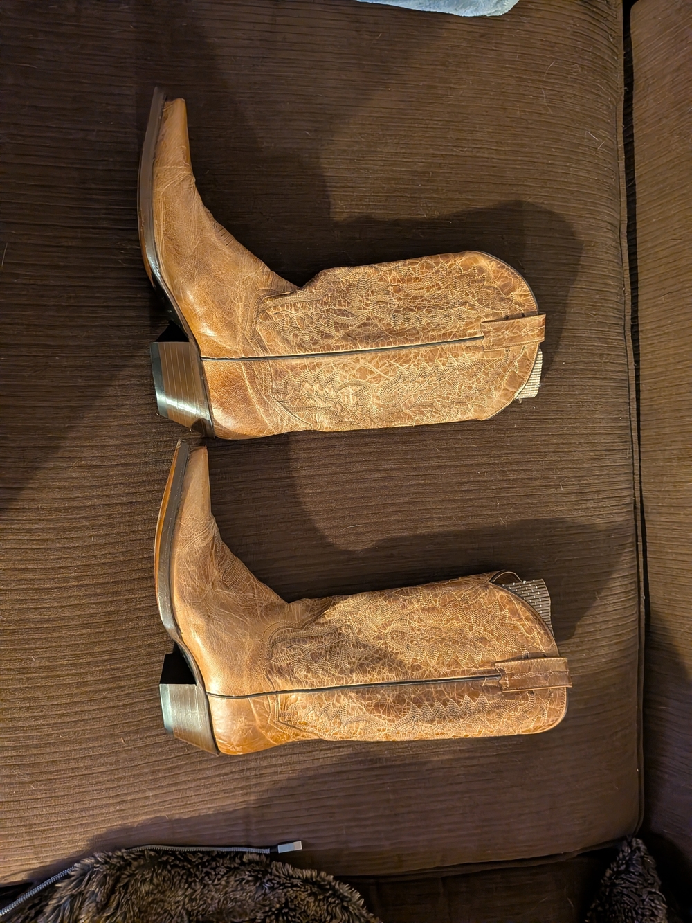 Dan Post Tan Leather Western Heeled Boots